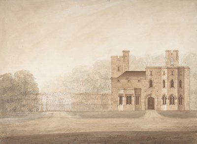 विंडसर कैसल, बर्कशायर, सीए में बिशप्सगेट लॉज के लिए डिज़ाइन। 1820-30। द्वारा जेफ़री वायटविल