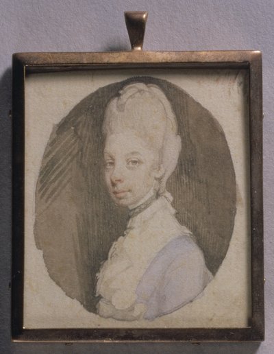 रानी शेर्लोट का चित्रांकन लघु, c.1772 (हाथी दांत पर wc) द्वारा जेरेमिया मेयर