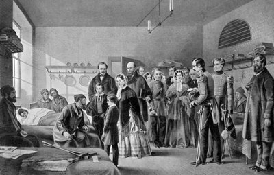 महारानी विक्टोरिया ने घायलों का दौरा किया, 1850, c1920 द्वारा जेरी बैरेट