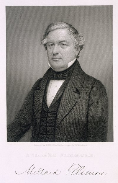 डागरेरेोटाइप के बाद थॉमस बी वेल्च (1814-74) द्वारा उत्कीर्ण मिलार्ड फिलमोर द्वारा जेसी एच। व्हाइटहर्स्ट