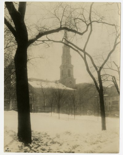 पार्क स्ट्रीट चर्च, बोस्टन, यूएसए, c.1902-10 (जिलेटिन सिल्वर फोटो) द्वारा जेसी टार्बो बील्स