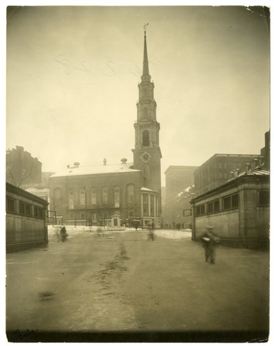 पार्क स्ट्रीट चर्च, यूएसए, c.1902-10 (जिलेटिन सिल्वर फोटो) द्वारा जेसी टार्बो बील्स