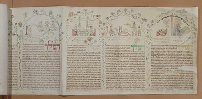 एस्तेर की पुस्तक, c.1793 (कागज पर स्याही और wc) द्वारा यहूदी स्कूल