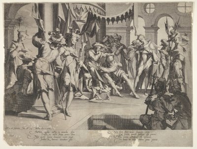 द जज बायस शेडिंग टियर्स, प्लेट IX फ्रॉम थ्रोनस जस्टीटी, 1605 द्वारा विलेम वैन स्वानबर्ग