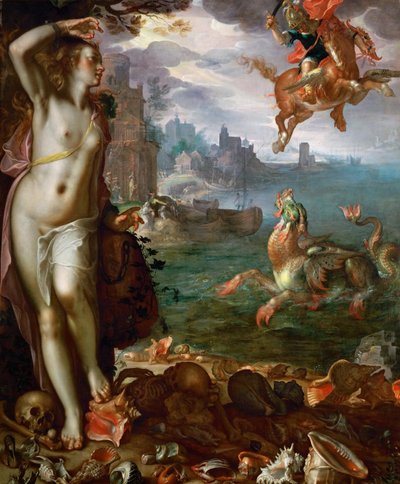 पर्सियस फ्रीडिंग एंड्रोमेडा द्वारा Joachim Wtewael or Utewael