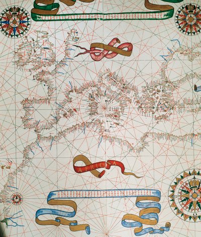 यूरोप का नक्शा और अफ्रीका के उत्तर के तटों, 1587 द्वारा Joan Martines