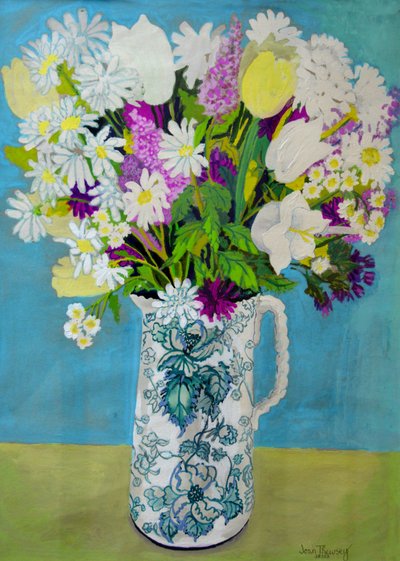 एक जग में फूल, फ़िरोज़ा सजावट, 2011, द्वारा Joan Thewsey