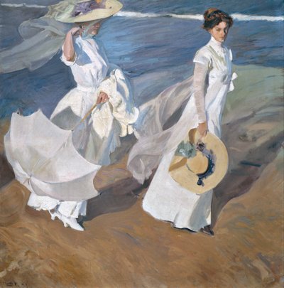 सीहोर के साथ टहलते हुए द्वारा Joaquín Sorolla