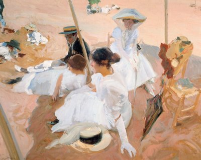 शामियाना के नीचे, ज़राटज़ में समुद्र तट पर द्वारा Joaquín Sorolla