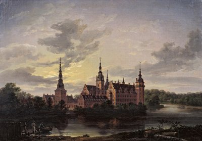 फ्रेडरिकसबोर्ग कैसल चांदनी द्वारा, 1817। द्वारा जोहान क्रिश्चियन डाहल
