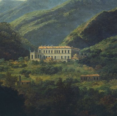 जोहान क्रिश्चियन क्लॉसन डाहल (1788-1857), इटली द्वारा नेपल्स के पास, रॉयल पैलेस ऑफ क्विसाना द्वारा जोहान क्रिश्चियन डाहल