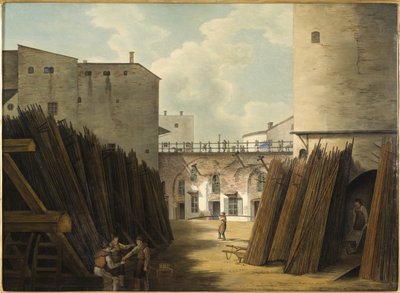 स्लूसन, स्टॉकहोम में पुराना लोहे का तराजू, c.1820-30 द्वारा जोहान फ्रेड्रिक जूलिन