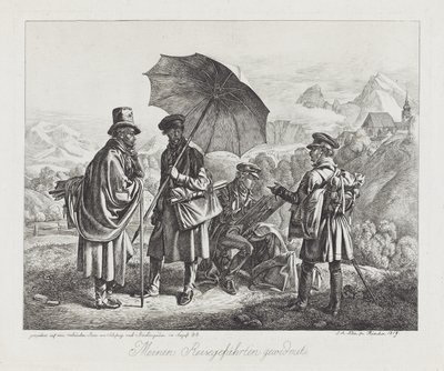 आर्टिस्ट ऑन द जर्नी, पब। 1819 द्वारा जोहान एडम क्लेन