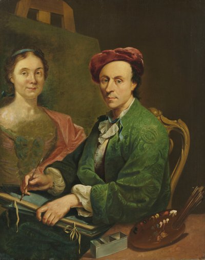 चित्रफलक पर स्व-चित्र द्वारा Johann Anton Tischbein