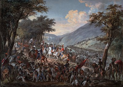 सम्राट अलेक्जेंडर I (1777-1825) और उनका दल जुलाई 1815 में वोसगेस पहाड़ों से गुजरा - होचले, जोहान बैपटिस्ट (1754-1832) - 1825 - कागज पर जल रंग - 70,9x99,7 - निजी संग्रह द्वारा जोहान बैपटिस्ट होचले