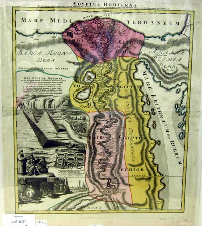 आधुनिक मिस्र, मिस्र का नक्शा, सीए। 1720 द्वारा जोहान बैप्टिस्टा होमन