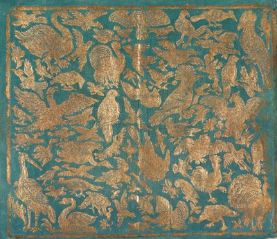 पक्षी चित्रण के साथ ब्रोकेड पेपर, सी। 1790. द्वारा जोहान कार्ल मुंको