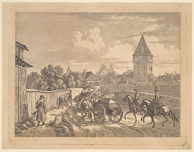 रेजिमेंटल कैसोन, 1816 में रूसी लांसर्स एस्कॉर्टिंग। द्वारा जोहान क्रिश्चियन एरहार्ड