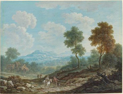 एक ब्रॉड वैली में यात्री, सी। 1750. द्वारा जोहान क्रिस्टोफ़ डाइट्ज़स्च