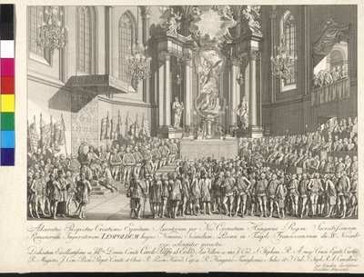 15 नवंबर 1790 को ब्रातिस्लावा में हंगरी के राजा के हाथों सम्राट लियोपोल्ड द्वितीय का राज्याभिषेक (तांबे पर उत्कीर्णन) द्वारा जोहान अर्न्स्ट मैन्सफेल्ड