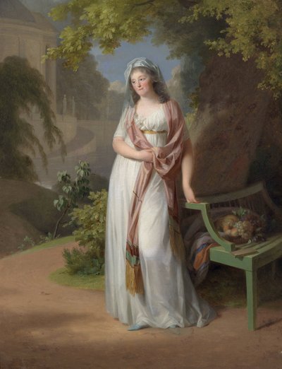 मार्ग्रेविन लुइस वॉन एनहाल्ट-डेसौ (एनहाल्ट डेसौ) (1750-1811) (लुईस डी ब्रैंडेनबर्ग श्वेड्ट) पर टिशबीन, जोहान फ्रेडरिक अगस्त (1750-1812) का पोर्ट्रेट। कैनवास पर तेल, आकार: 94x72 द्वारा जोहान फ्रेडरिक अगस्त टिशबिन