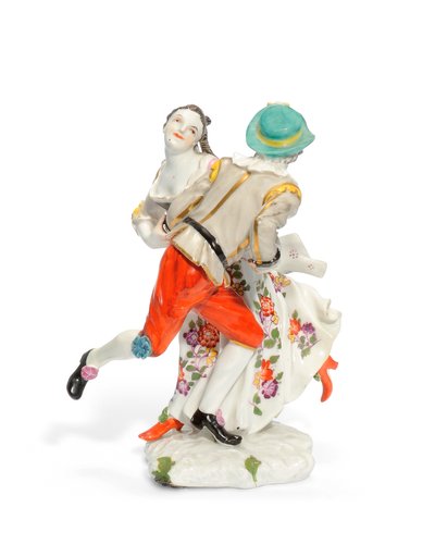 टाइरोलियन नर्तकियों का मीसेन समूह, c.1740 (चीनी मिट्टी के बरतन) द्वारा जोहान फ्रेडरिक एबर्लिन