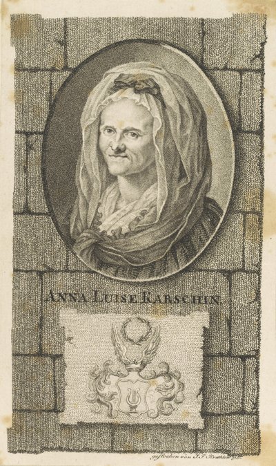 अन्ना लुईसा कार्श का पोर्ट्रेट 1722-1791, 1796। द्वारा जोहान फ्रेडरिक क्रेथ्लो