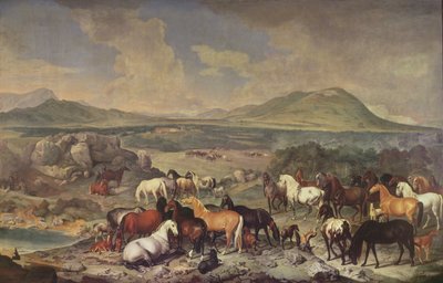 इंपीरियल स्टड विथ लिपिज़ानर हॉर्स द्वारा Johann Georg Hamilton