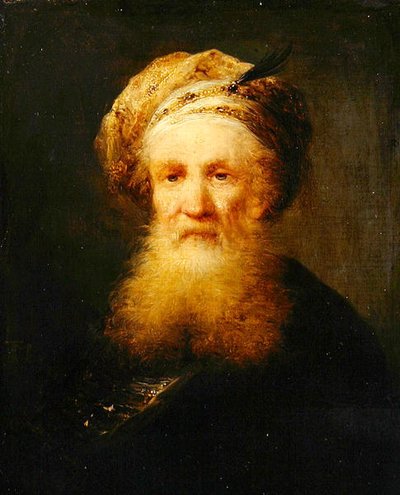 एक ओरिएंटल मैन का सिर, c.1759-62 (लकड़ी पर तेल) द्वारा जोहान जॉर्ज ट्रॉटमैन