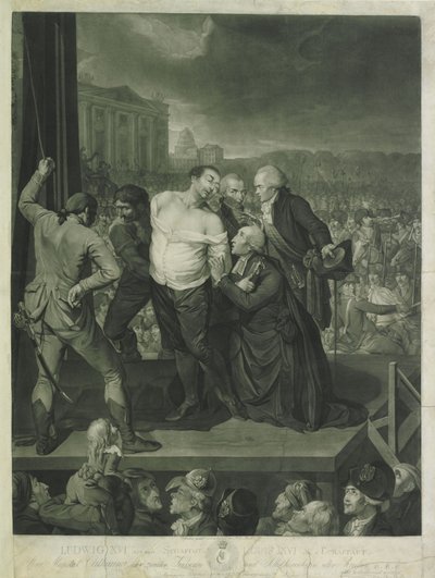 मचान पर लुई सोलहवें, 1795। द्वारा जोहान गेरहार्ड हूक