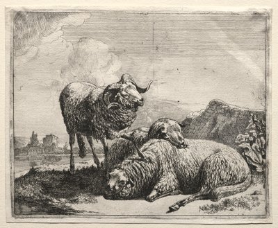 राम और दो भेड़, 1665। द्वारा जोहान हेनरिक रोज