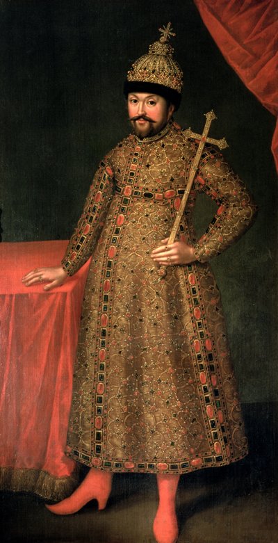 ज़ार माइकल III फ्योडोरोविच (1596-1645), 1728 का चित्र द्वारा जोहान हेनरिक वेसकाइंड