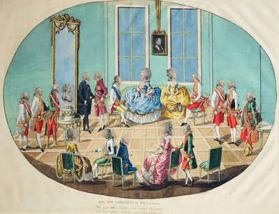 1782 में वियना में नए साल का जश्न, 1783 (wc के साथ तांबे की नक्काशी) द्वारा जोहान हिरोनिमस लोसेचनकोहल