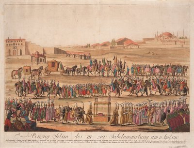 13 अप्रैल 1789, 1789 को सुल्तान सेलीम III की एंट्री द गेदिंग द सेबर द्वारा जोहान हिरोनिमस लोसेचनकोहल