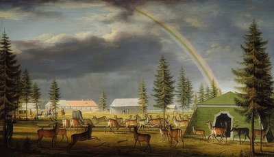 गैचीना के पार्क में पशु शो। 1792 द्वारा जोहान जैकब मेट्टेनलेटर