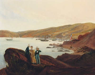 1844 में वलपरिसो के पास एल मेम्ब्रिलो बीच द्वारा जोहान मोरित्ज़ रुगेंडास