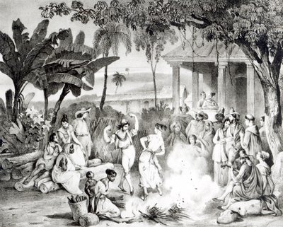 लैंडू डांस, विक्टर एडम और मोंथेलियर (लिथो) द्वारा उकेरा गया (bw फोटो) द्वारा जोहान मोरित्ज़ रुगेंडास