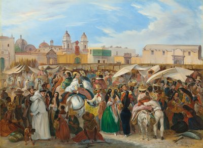द इंडिपेंडेंसिया मार्केट, लीमा, 1843 द्वारा जोहान मोरित्ज़ रुगेंडास