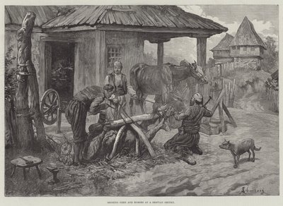 एक सेवा स्मिथ स्मिथ पर जूता बैलों और घोड़ों द्वारा Johann Nepomuk Schonberg