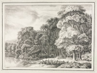 झील के साथ वुडलैंड दृश्य, 1811-1816। द्वारा जोहान नेपोमुक स्ट्रीक्सनर