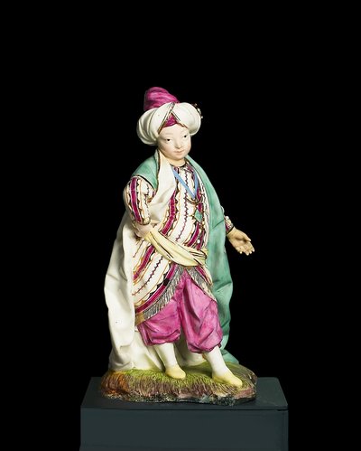 लड़का एक सुल्तान के रूप में तैयार होकस्ट कारख़ाना, सी .1770 (हार्ड-पेस्ट चीनी मिट्टी के बरतन) द्वारा Johann Peter Melchior