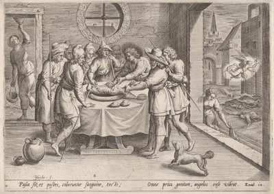 फसह की तैयारी, c.1585। द्वारा जोहान सदेलर I