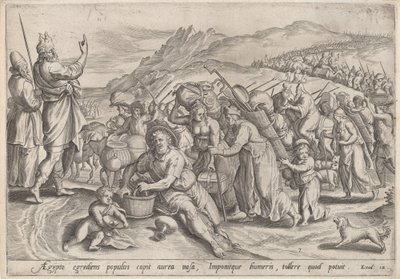 मिस्र से पलायन, c.1585। द्वारा जोहान सदेलर I