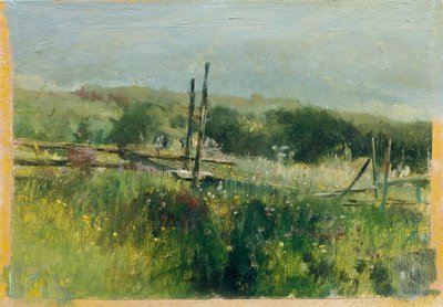 बाड़ के साथ घास का मैदान द्वारा जोहान टिल द यंगर