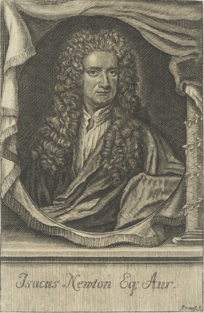 सर आइजक न्यूटन का पोर्ट्रेट 1642-1727, द्वारा जोहान उलरिच क्रॉस