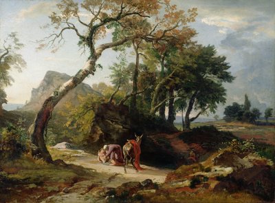 दयालु सामरी (शाम) द्वारा घायल आदमी का बचाव c.1856 द्वारा जोहान विल्हेम शिमर