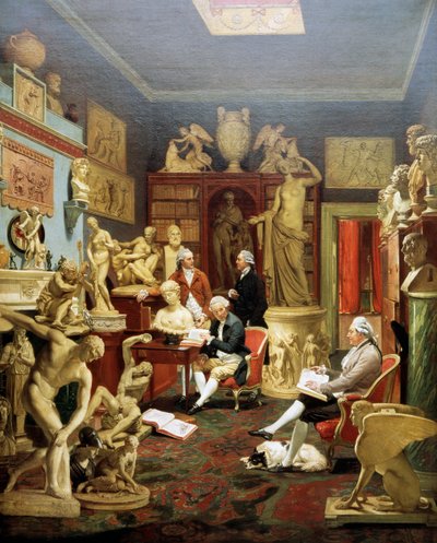 चार्ल्स टाउनली अपनी मूर्तिकला गैलरी में, पार्क स्ट्रीट, लंदन 1782, जोहान ज़ोफ़नी द्वारा पेंटिंग (1733-1810), कैनवास पर तेल द्वारा जोहान जोफनी