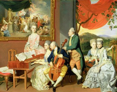 जॉर्ज, 3 जी अर्ल काउपर, चार्ल्स गोरे के परिवार के साथ, c.1775 (कैनवास पर तेल) द्वारा जोहान जोफनी