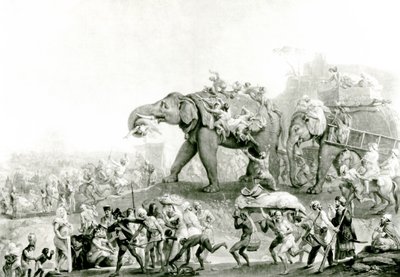 हैदरबैक से कलकत्ता तक दूतावास, c.1800 द्वारा जोहान जोसेफ ज़ॉफ़नी