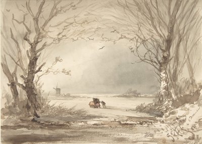 ए विंटर लैंडस्केप, 1854। द्वारा जोहान्स फ्रांसिस्कस होप्पनब्राउवर्स